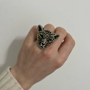 Leopard Design Gold and Black Ring